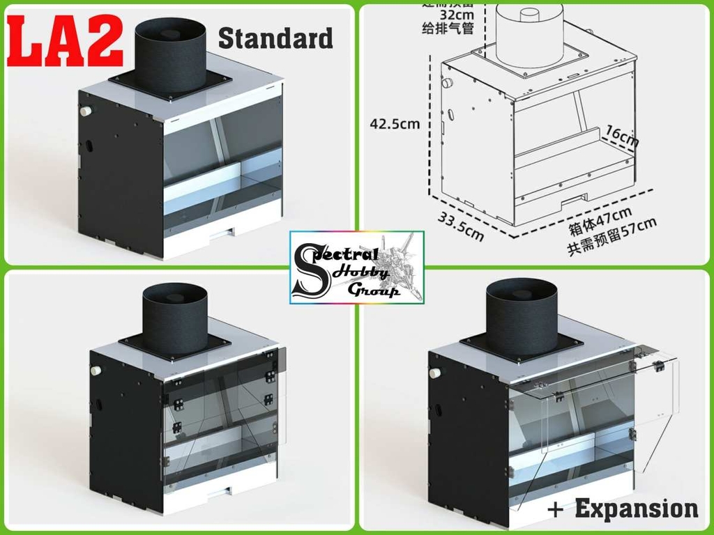 Hộp hút mùi nước sơn mô hình LA2.0 Diversion Water Curtain Spray Paint Box Lazy Classmate