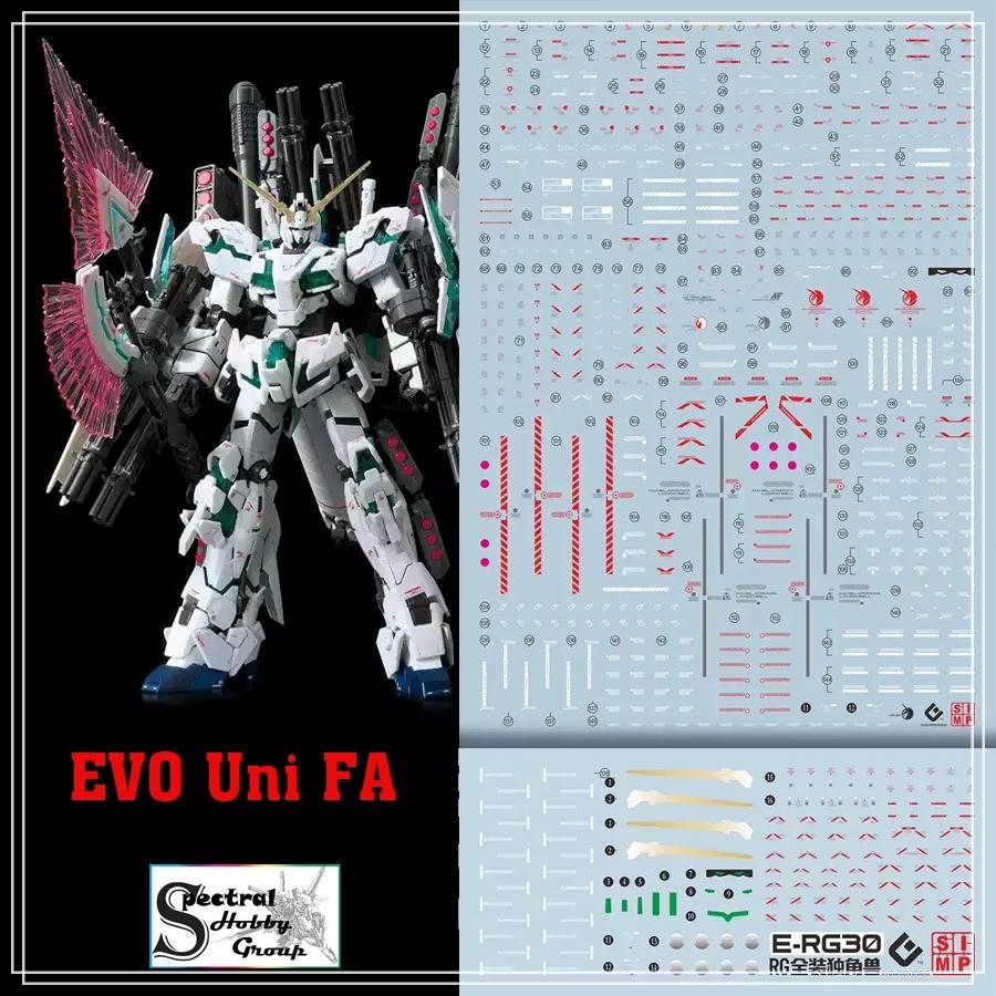 Decal nước dán mô hình RG HG UNICORN BANSHEE Full Armor FA Perfectibility Water sticker