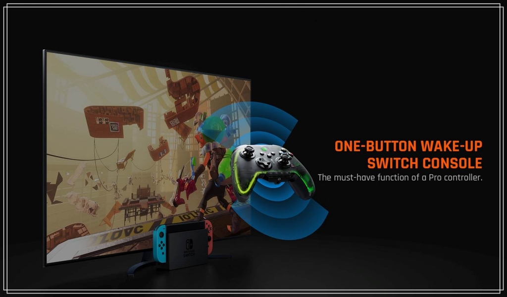 Tay cầm chơi game không dây BIGBIG Won Rainbow 2 Pro RGB Light Wireless 2.4G Bluetooth cho PC iOS Android Switch