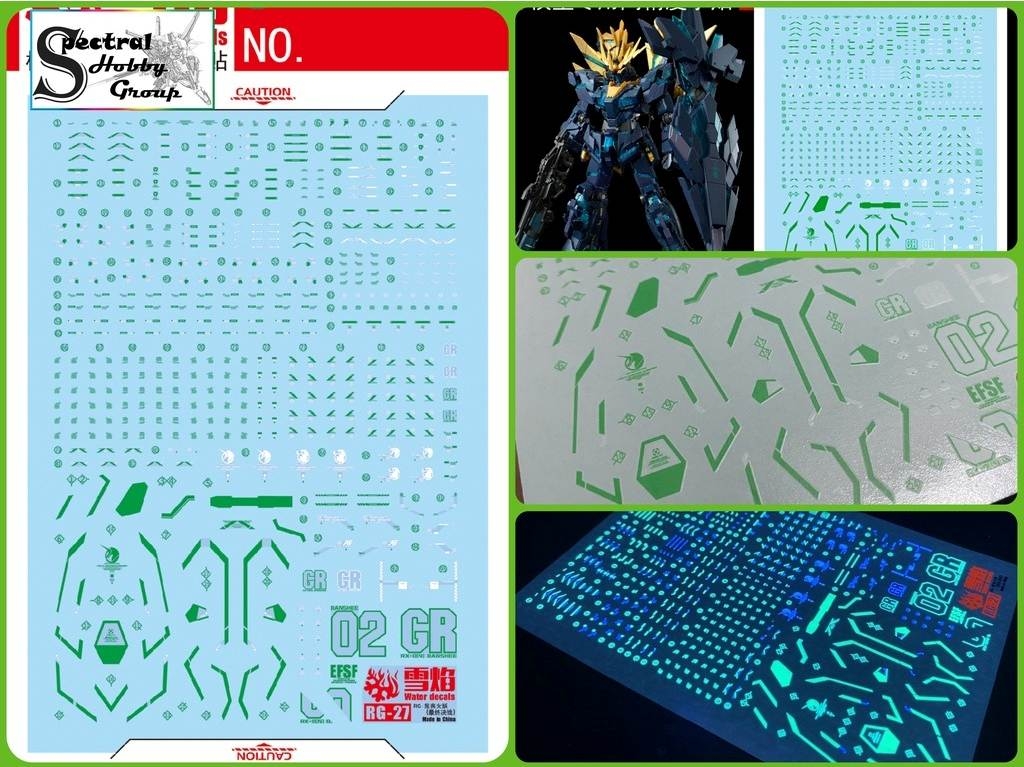 Decal nước dán mô hình RG HG UNICORN BANSHEE Full Armor FA Perfectibility Water sticker