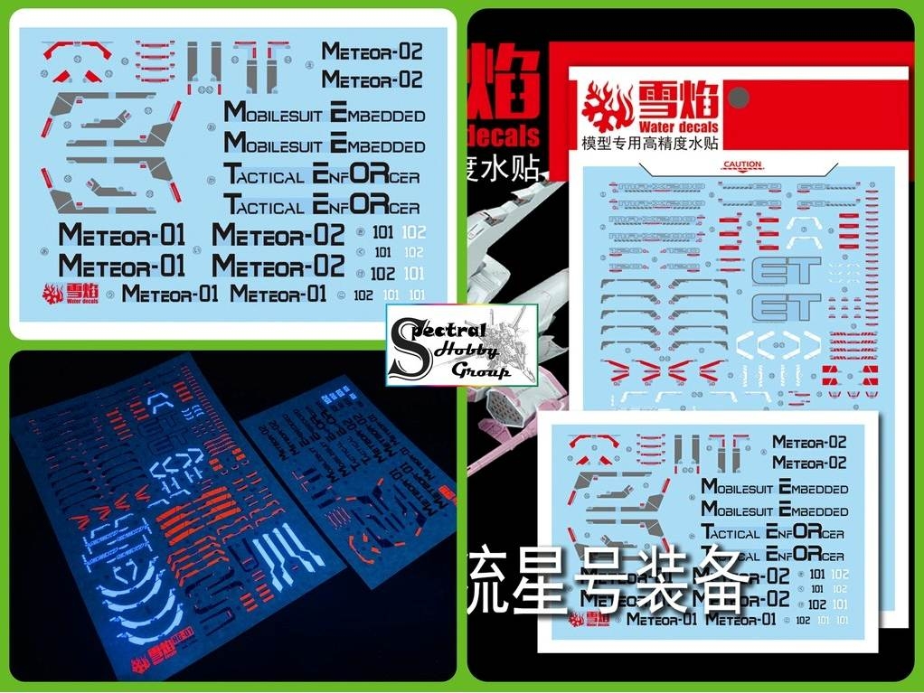 Decal nước dán mô hình MG HG 00 GN Arms type METEOR các loại water sticker