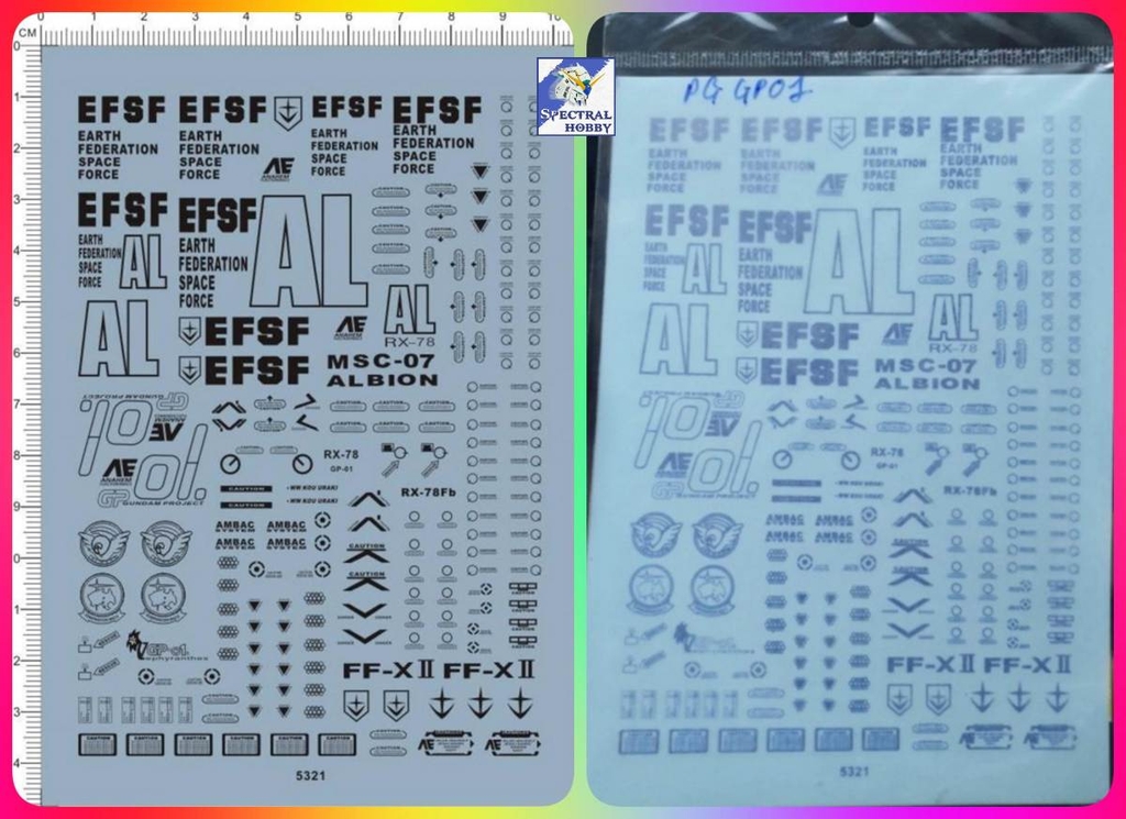 Decal nước dán mô hình gundam GP01 GP01FB GP02 GP03 RX78 PG MG RG Water sticker