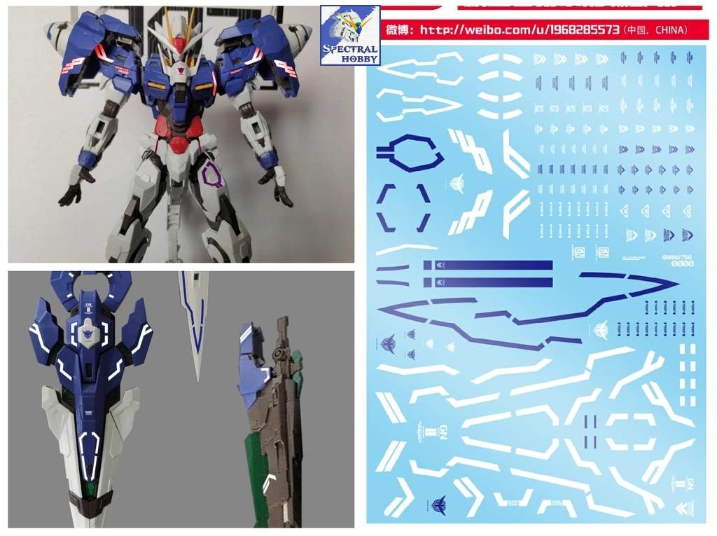 Decal nước dán mô hình Gundam XN 00 Raiser 7s Seven sword 00R 007S MB MG RG HG Water sticker