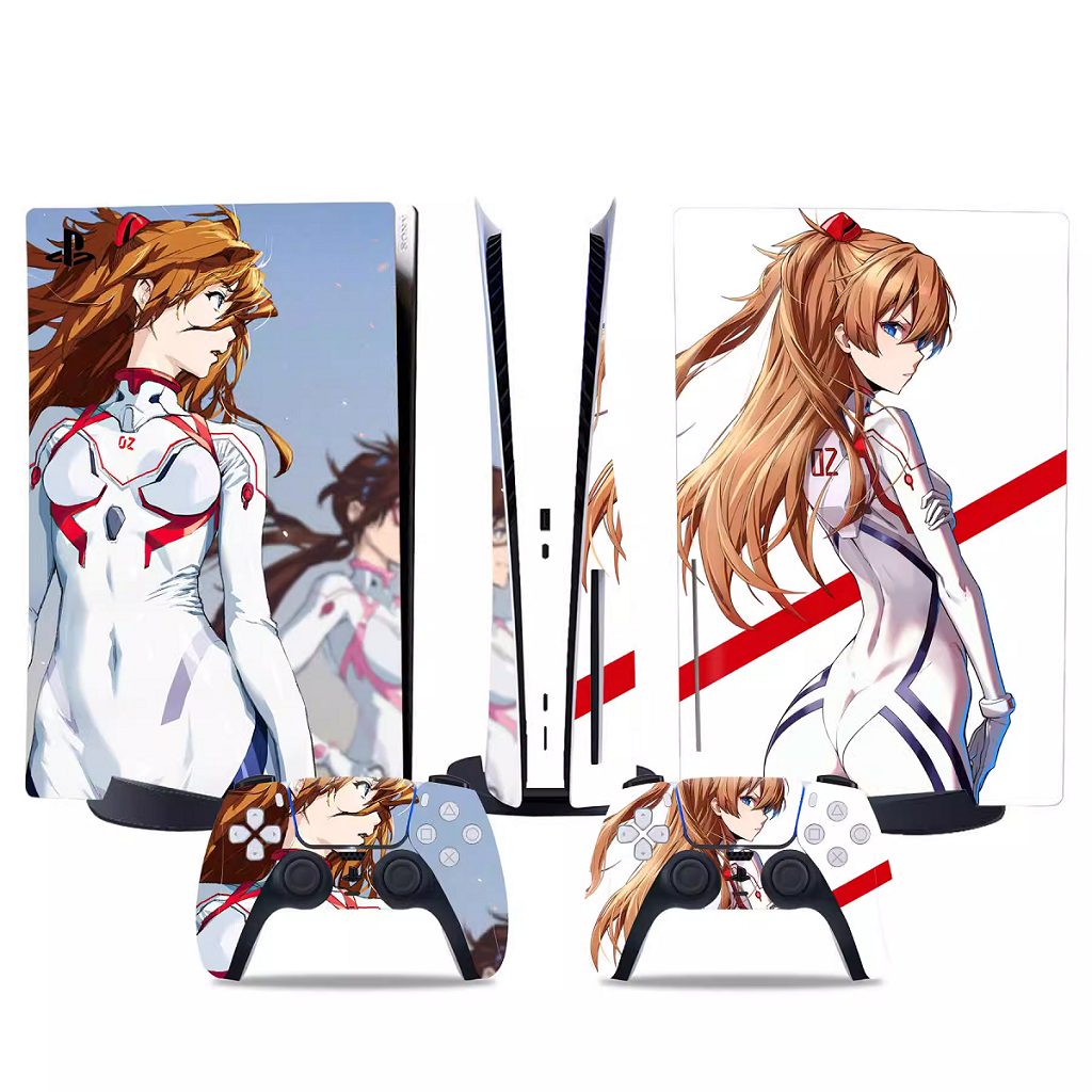 Decal lụa Protective skin sticker cho PS5 EVA Ayanami Rei Asuka Langley Evangelion
