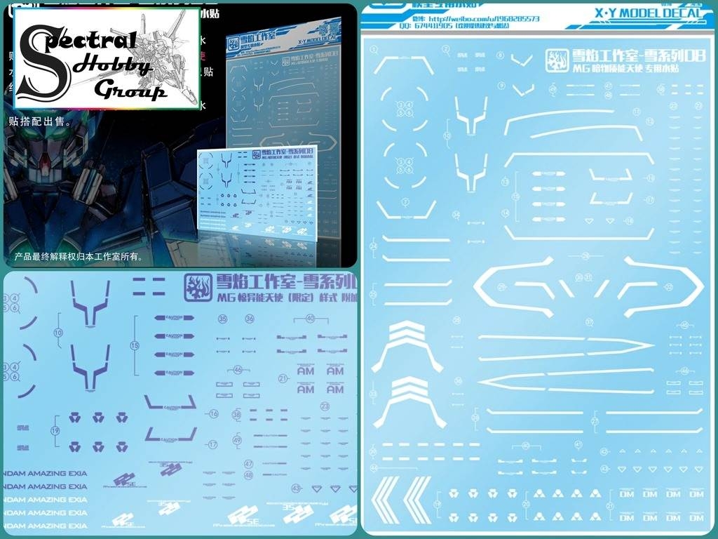 Decal nước dán mô hình Exia Amazing Dark Master MG HG Water sticker