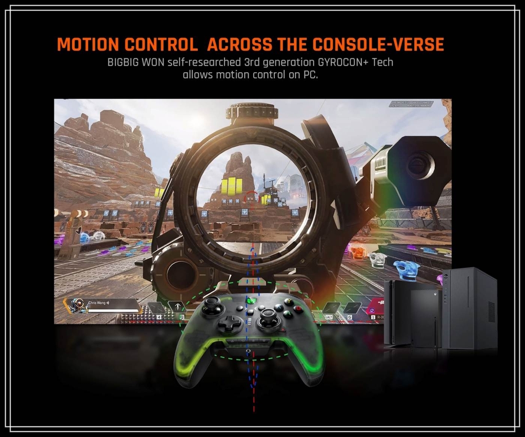 Tay cầm chơi game không dây BIGBIG Won Rainbow 2 Pro RGB Light Wireless 2.4G Bluetooth cho PC iOS Android Switch