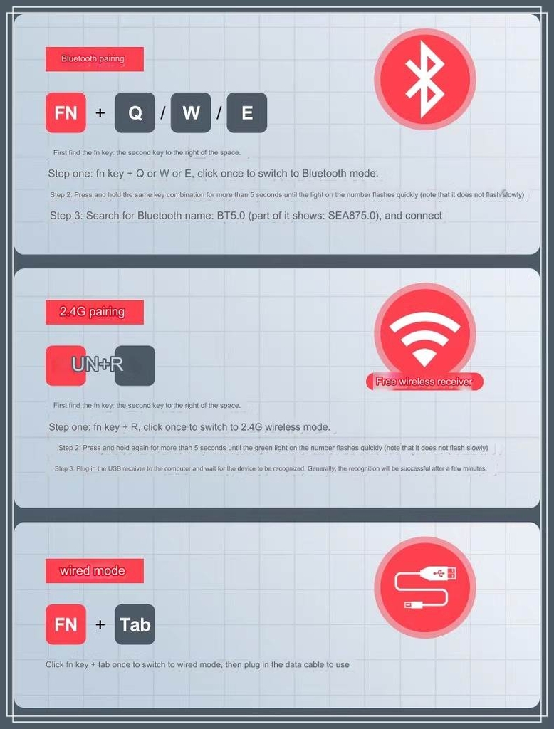 Bàn phím cơ Gundam có dây / không dây Bluetooth mechanical keyboard RGB light
