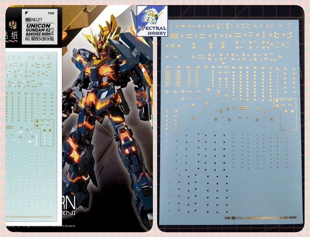 Decal nước dán mô hình RG HG UNICORN BANSHEE Full Armor FA Perfectibility Water sticker