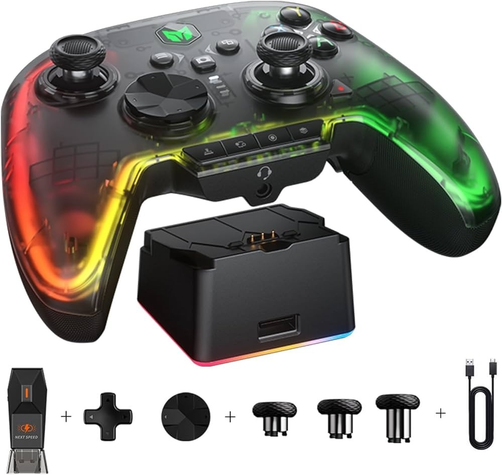 Tay cầm chơi game không dây BIGBIG Won Rainbow 2 Pro RGB Light Wireless 2.4G Bluetooth cho PC iOS Android Switch