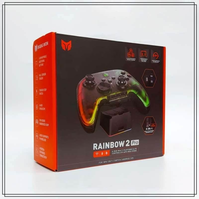 Tay cầm chơi game không dây BIGBIG Won Rainbow 2 Pro RGB Light Wireless 2.4G Bluetooth cho PC iOS Android Switch