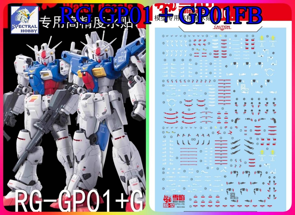 Decal nước dán mô hình gundam GP01 GP01FB GP02 GP03 RX78 PG MG RG Water sticker