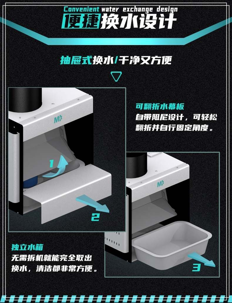 Hộp hút mùi sơn thác rèm nước MD VJ áp suất âm Negative pressure water curtain spray box MDEX01