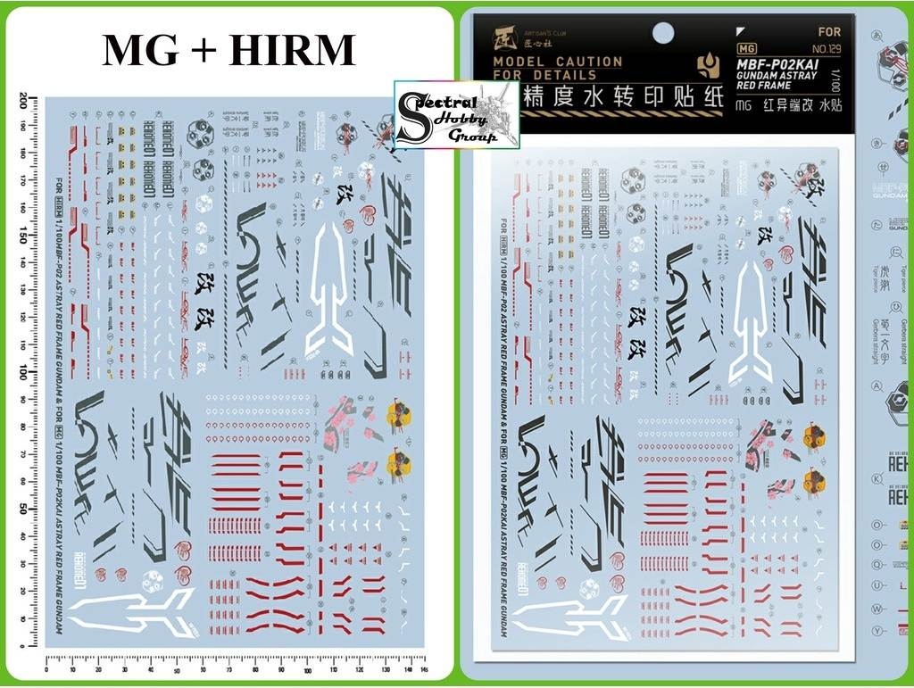 Decal nước dán mô hình MG MB RG Gundam Astray Red Frame Turn Red Dragon Power arms Water sticker