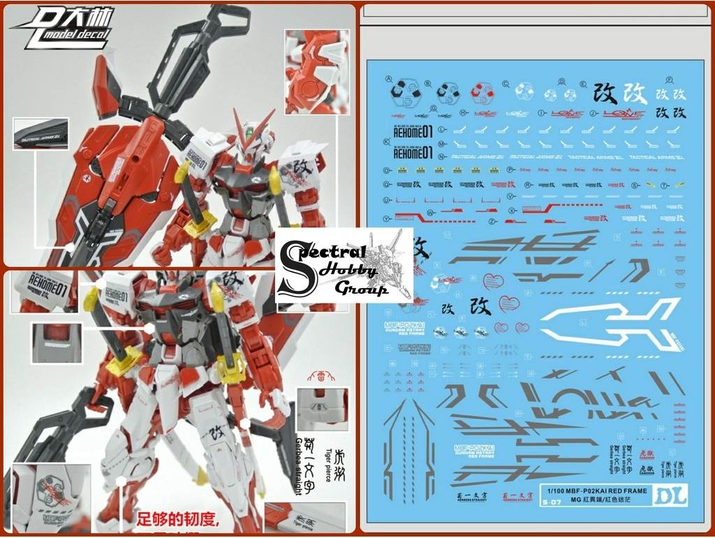 Decal nước dán mô hình MG MB RG Gundam Astray Red Frame Turn Red Dragon Power arms Water sticker
