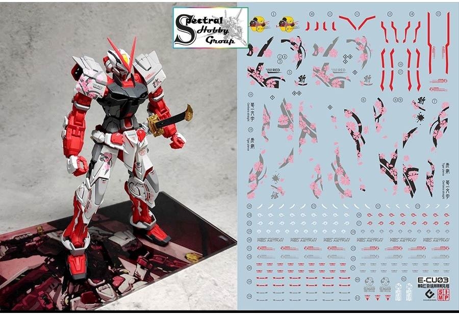 Decal nước dán mô hình MG MB RG Gundam Astray Red Frame Turn Red Dragon Power arms Water sticker