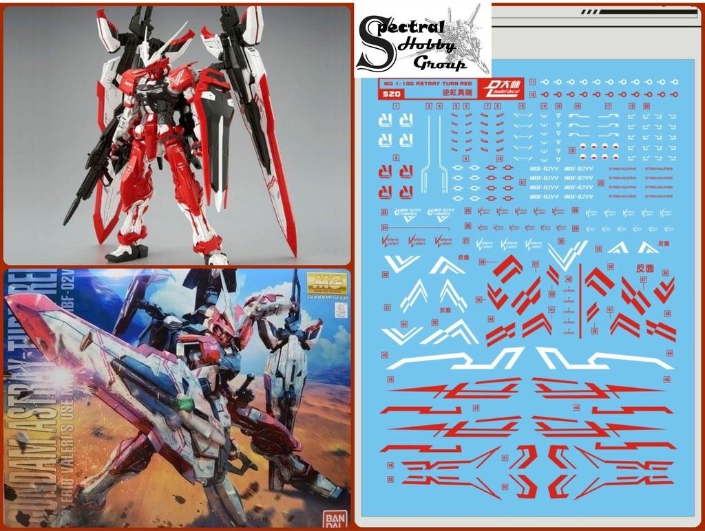 Decal nước dán mô hình MG MB RG Gundam Astray Red Frame Turn Red Dragon Power arms Water sticker