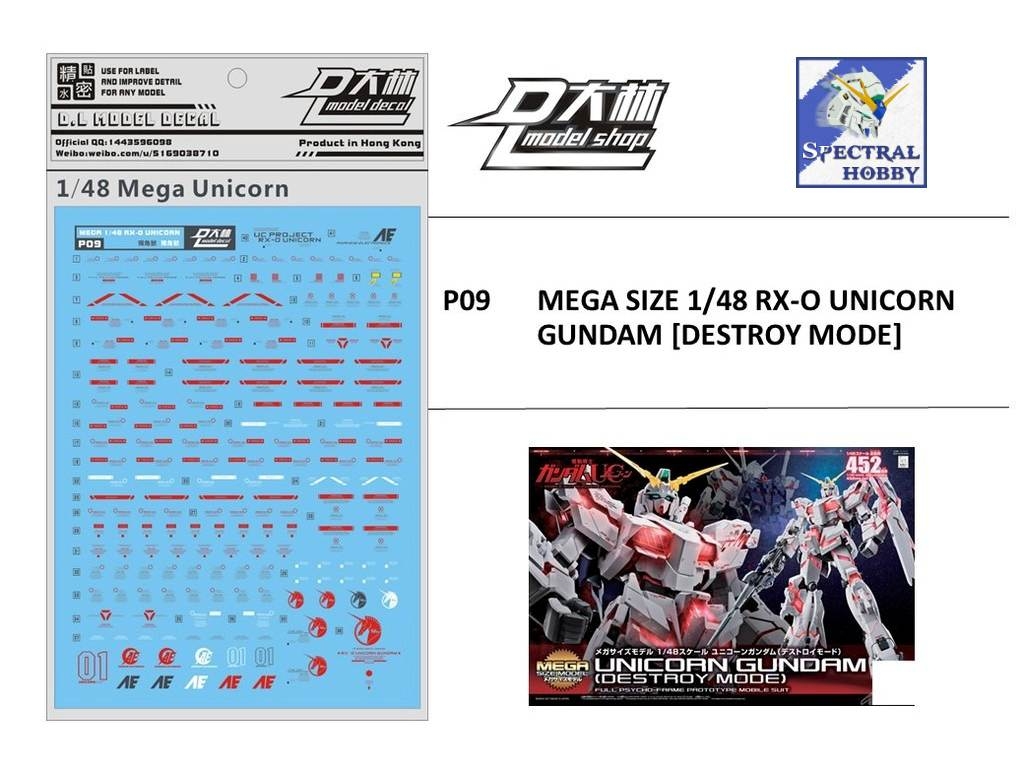 Decal nước dán mô hình UNICORN Gundam MG Mega size MGEX các loại Water sticker