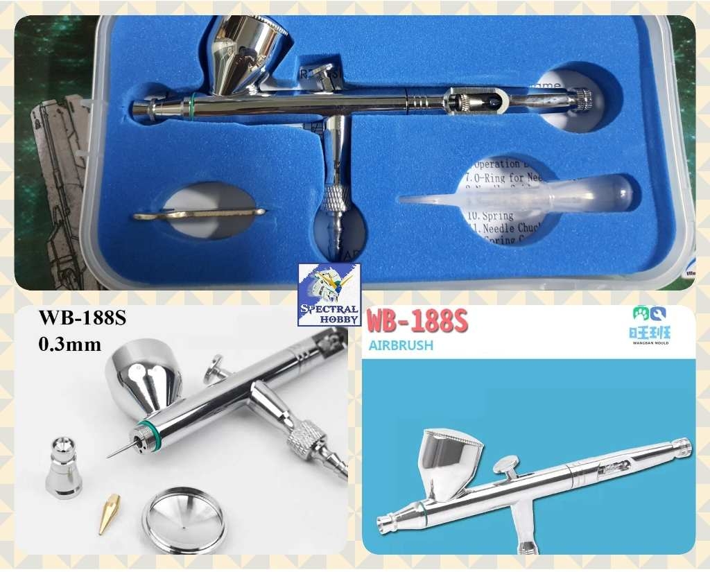 Bút sơn mô hình airbrush WB-188S double action 0.3/0.5/0.8mm caliber spray