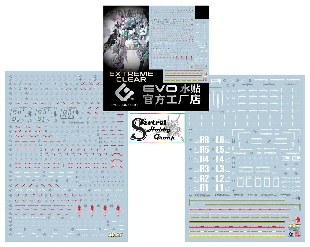 Decal nước dán mô hình UNICORN Gundam MG Mega size MGEX các loại Water sticker