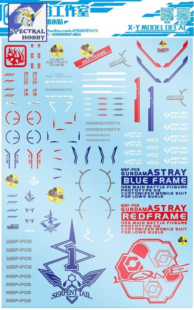 Decal nước dán mô hình MG MB RG Gundam Astray Red Frame Turn Red Dragon Power arms Water sticker