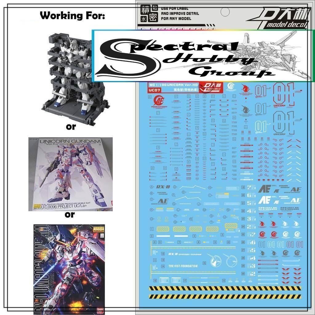 Decal nước dán mô hình UNICORN Gundam MG Mega size MGEX các loại Water sticker