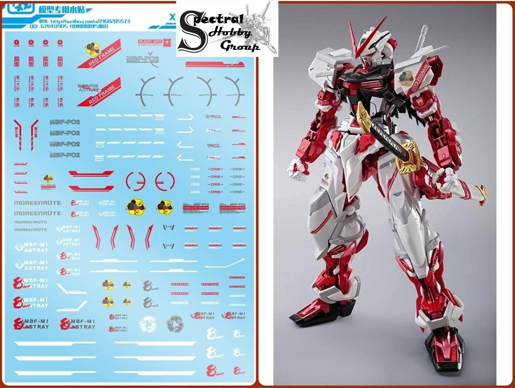 Decal nước dán mô hình MG MB RG Gundam Astray Red Frame Turn Red Dragon Power arms Water sticker