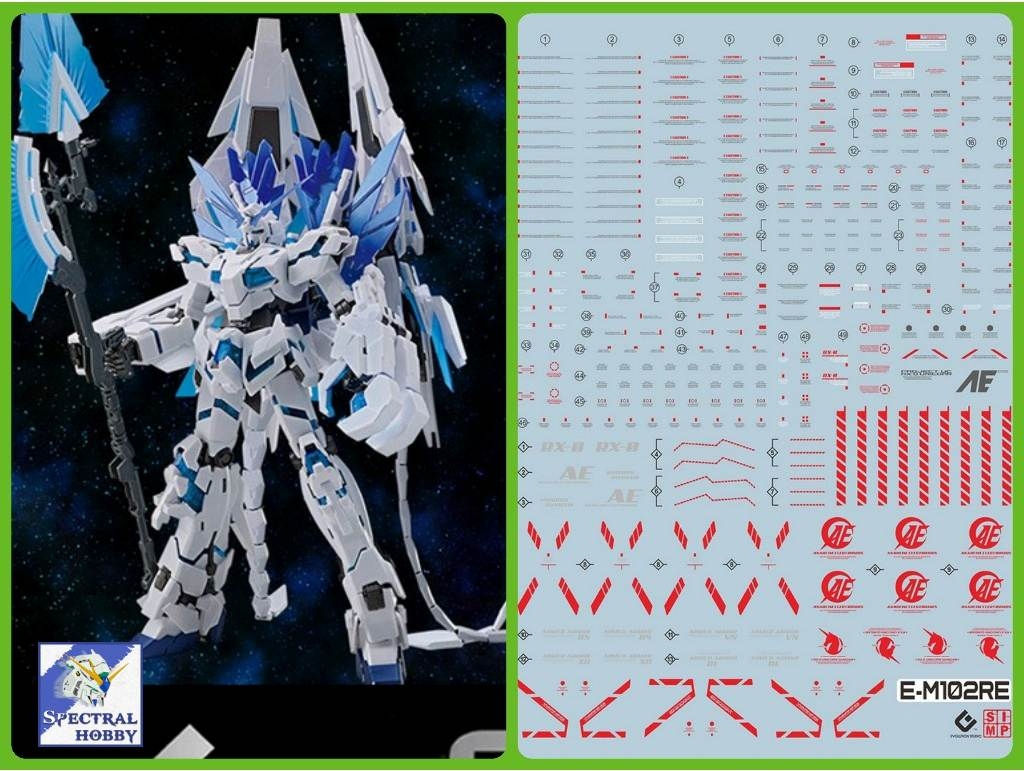 Decal nước dán mô hình UNICORN Gundam MG Mega size MGEX các loại Water sticker