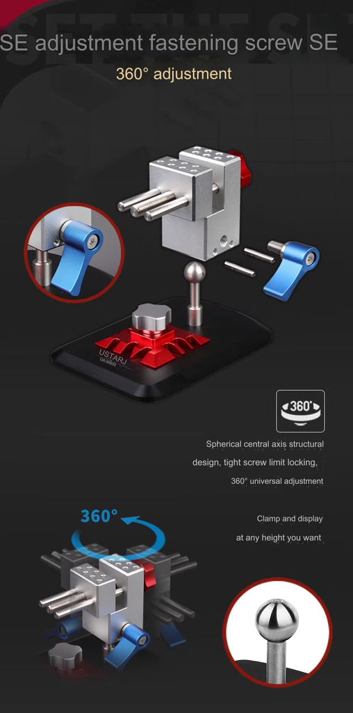 Dụng cụ Eto để bàn kẹp part / bẻ góc mô hình Ustar 2in1 UA90633 Directional Table BENCH VISE 360° tool