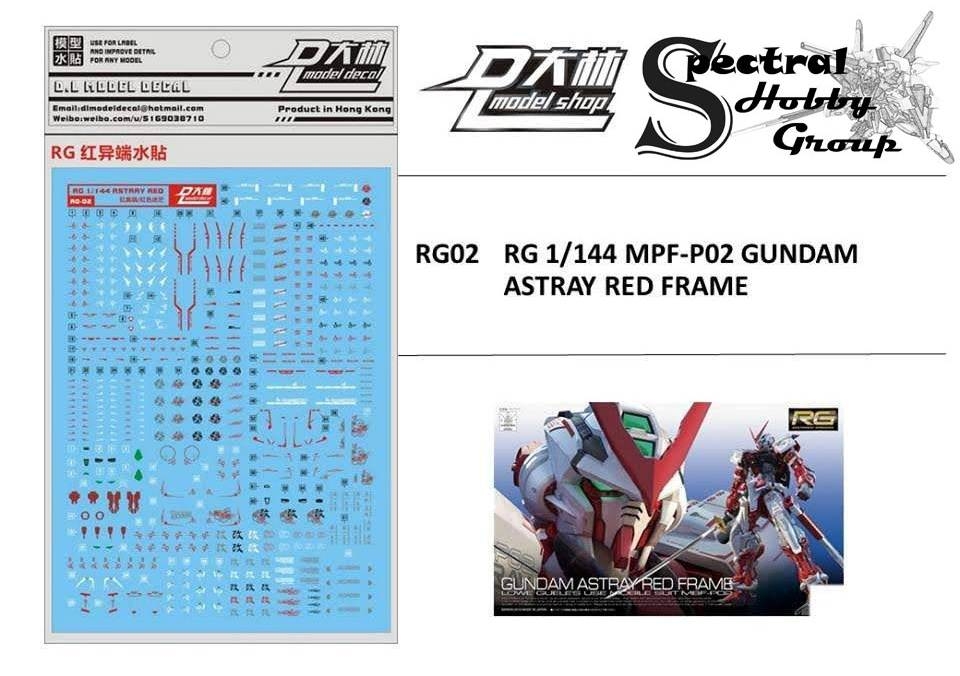 Decal nước dán mô hình MG MB RG Gundam Astray Red Frame Turn Red Dragon Power arms Water sticker