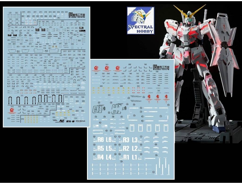 Decal nước dán mô hình UNICORN Gundam MG Mega size MGEX các loại Water sticker