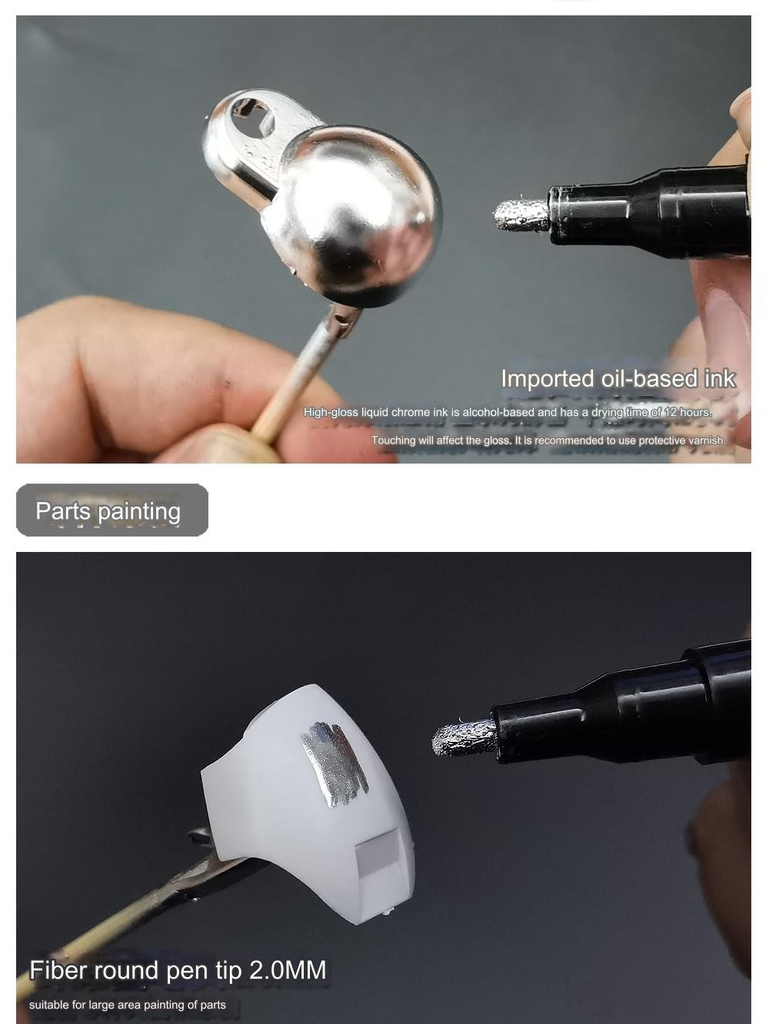 Bút sơn mô hình MS041 paint silver Chrome marker Electroplating Pen