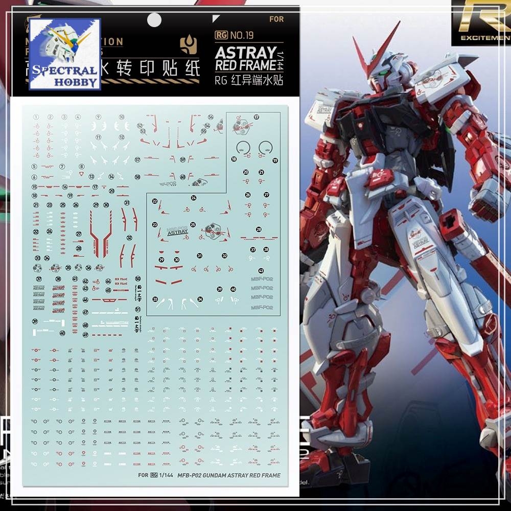 Decal nước dán mô hình MG MB RG Gundam Astray Red Frame Turn Red Dragon Power arms Water sticker