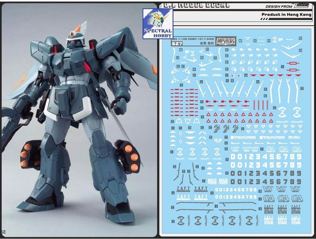 Decal nước dán mô hình Ginn Zaku Seed Destiny Lunamaria Phantom Blaze Slash Water sticker