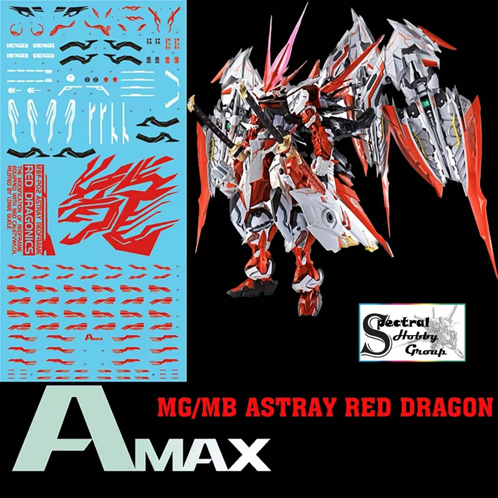 Decal nước dán mô hình MG MB RG Gundam Astray Red Frame Turn Red Dragon Power arms Water sticker