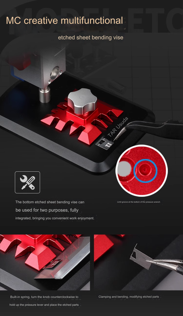 Dụng cụ Eto để bàn kẹp part / bẻ góc mô hình Ustar 2in1 UA90633 Directional Table BENCH VISE 360° tool