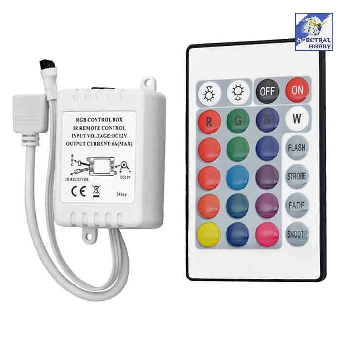 Bộ điều khiển Led RGB 24 44 Key 12V DC RF wireless controller 4-pin female RGB color 5050 3528 12A LED strip lighting