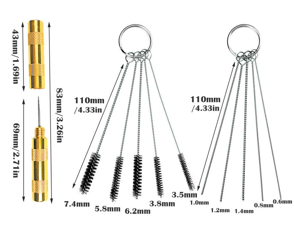 Dụng cụ bộ 3 sản phẩm cọ rửa vệ sinh bút sơn mô hình Cleaning Repair Tools Kit Needle Nozzle brush