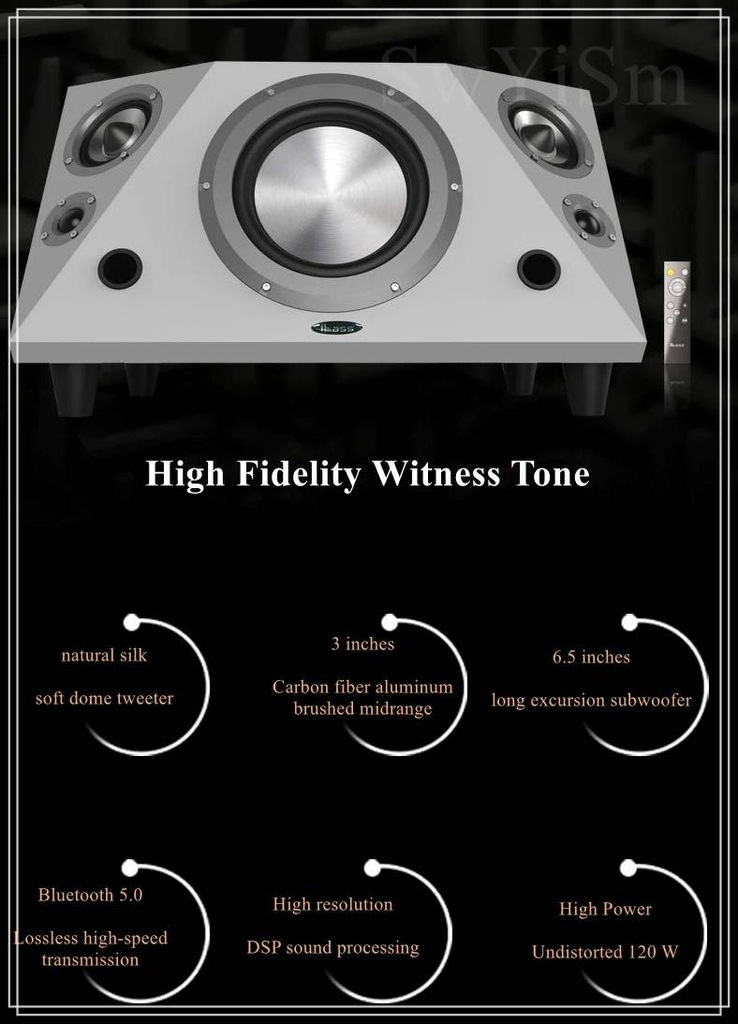 Loa Không Dây 150W Professional Full Crossover 2.1 Multimedia Speaker System Subwoofer Bluetooth 5.0 Diamond Tears