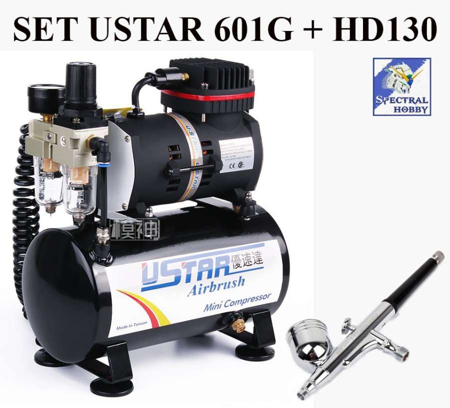 Máy nén khí máy sơn siêu êm Ustar 601G - Air Compressor Airbrush
