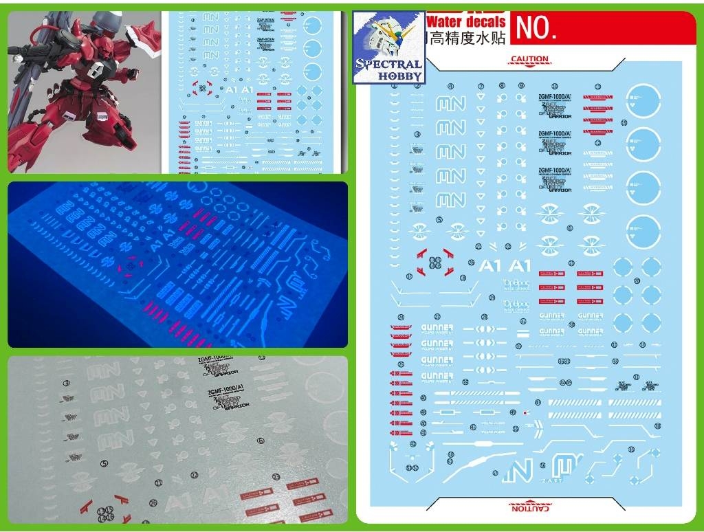 Decal nước dán mô hình Ginn Zaku Seed Destiny Lunamaria Phantom Blaze Slash Water sticker