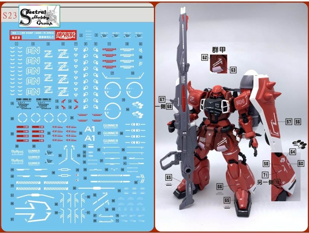 Decal nước dán mô hình Ginn Zaku Seed Destiny Lunamaria Phantom Blaze Slash Water sticker