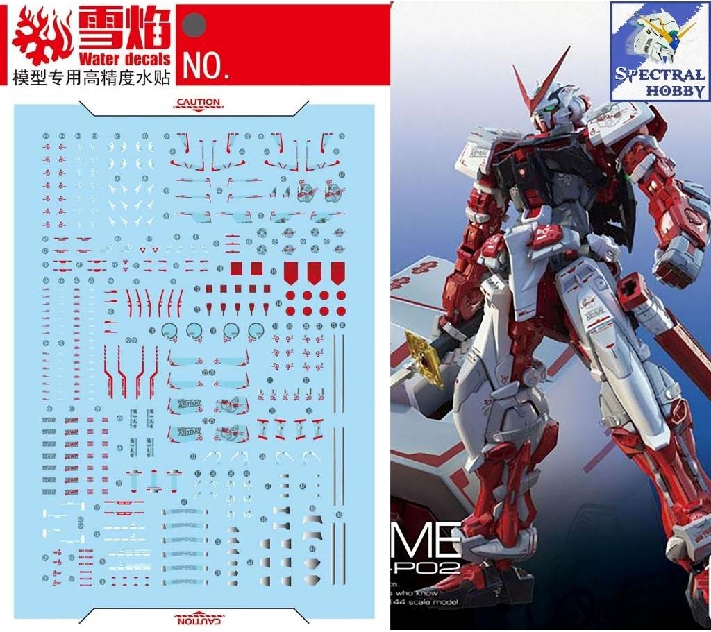 Decal nước dán mô hình MG MB RG Gundam Astray Red Frame Turn Red Dragon Power arms Water sticker