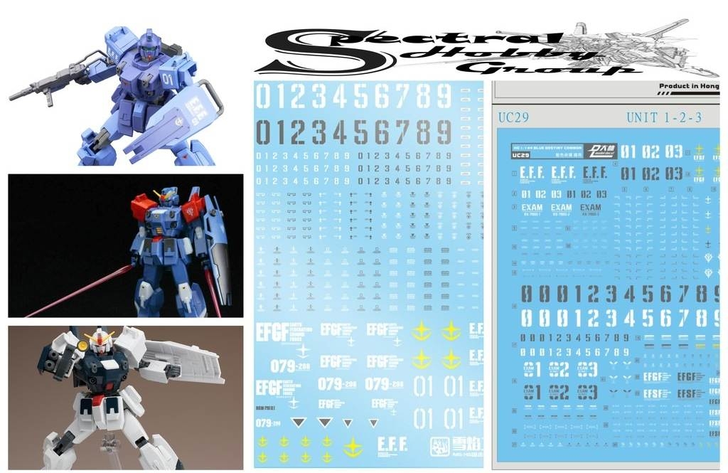 Decal nước dán mô hình MG HG RX-79BD RX79 Blue Destiny 1 2 3 các loại Water sticker