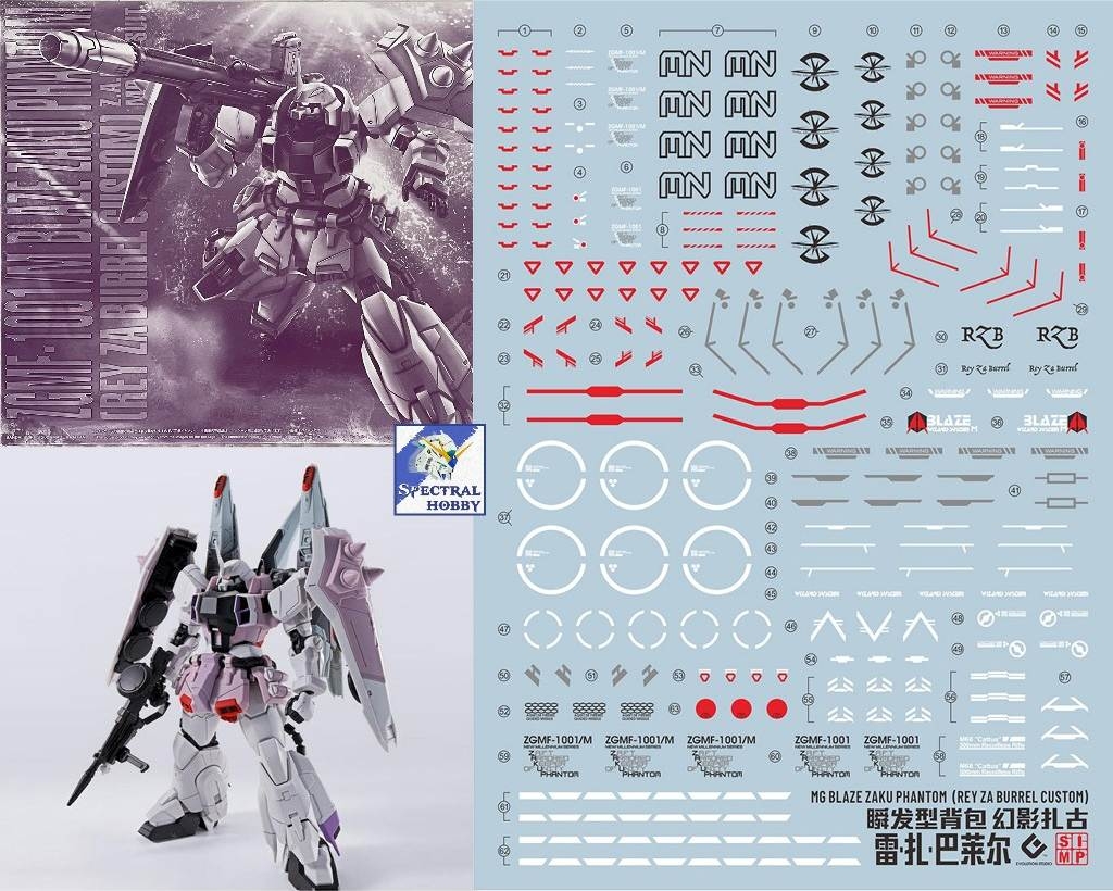 Decal nước dán mô hình Ginn Zaku Seed Destiny Lunamaria Phantom Blaze Slash Water sticker