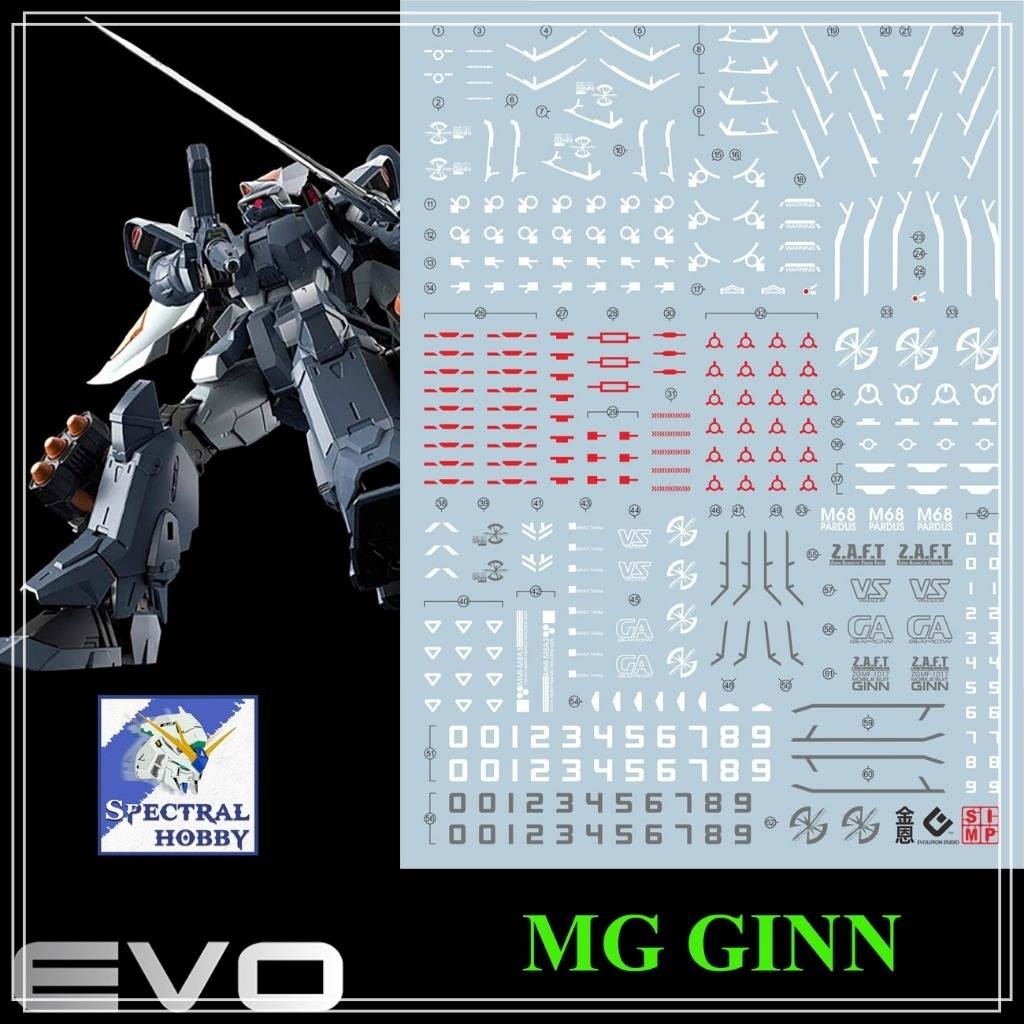Decal nước dán mô hình Ginn Zaku Seed Destiny Lunamaria Phantom Blaze Slash Water sticker