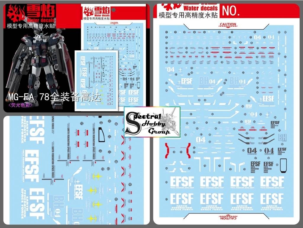 Decal nước dán mô hình FA78 Full Armor Thunderbolt FA-78 HG MG các loại Water sticker