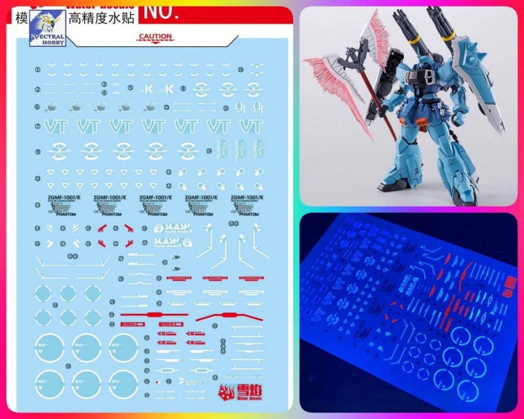 Decal nước dán mô hình Ginn Zaku Seed Destiny Lunamaria Phantom Blaze Slash Water sticker