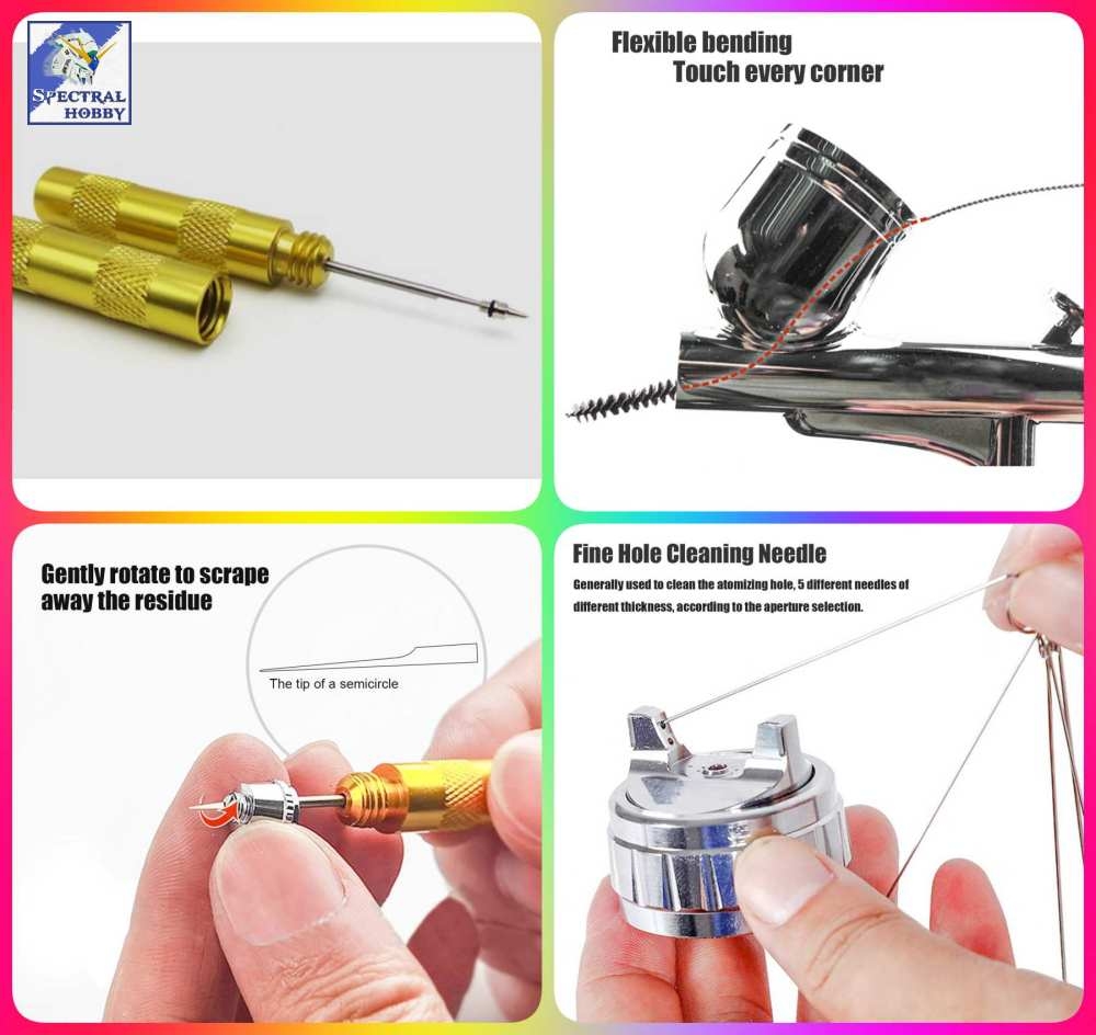 Dụng cụ bộ 3 sản phẩm cọ rửa vệ sinh bút sơn mô hình Cleaning Repair Tools Kit Needle Nozzle brush