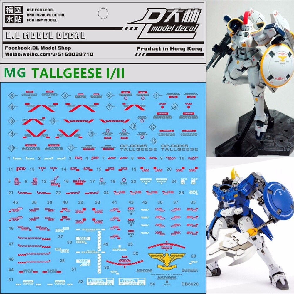Decal nước mô hình MG RG tallgeese I II III FLUEGEL EW gundam wing các loại Water sticker