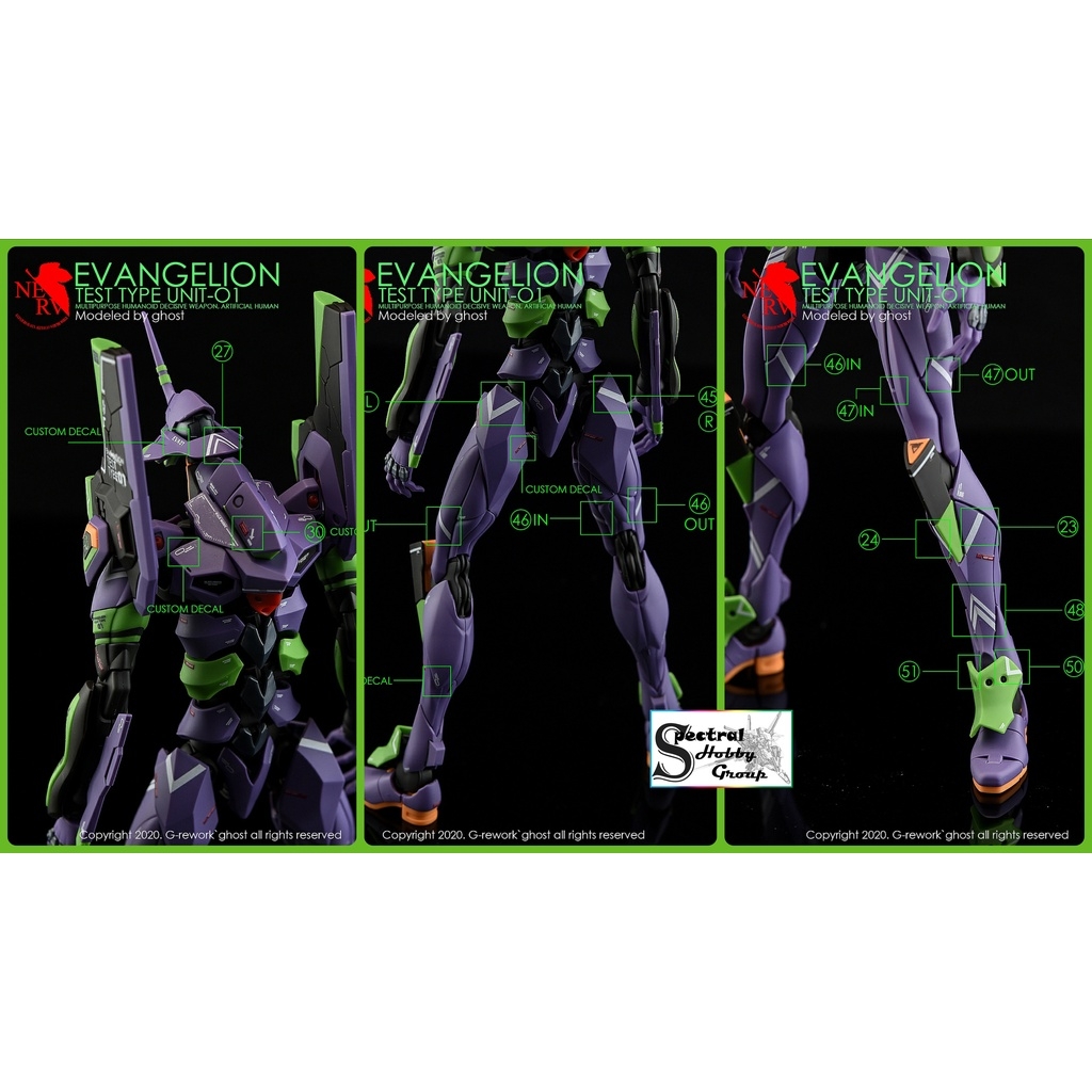 Decal nước dán mô hình RG HG Evangelion EVA Unit 00 01 02 03 04 06 08 Water sticker